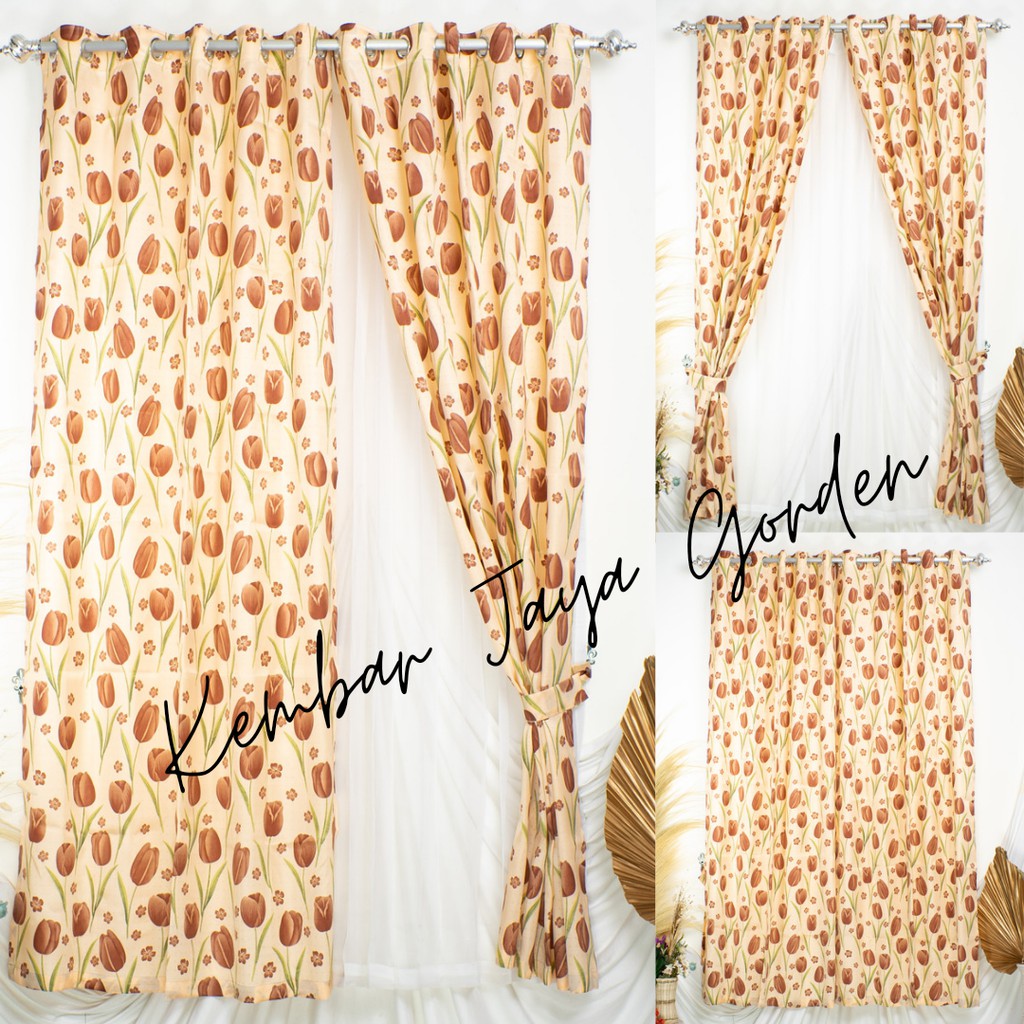 Gorden Jendela Motif, Gorden Jendela Motif Bunga, Gorden Jendela Motif Bunga Tulip, Gorden Jendela M
