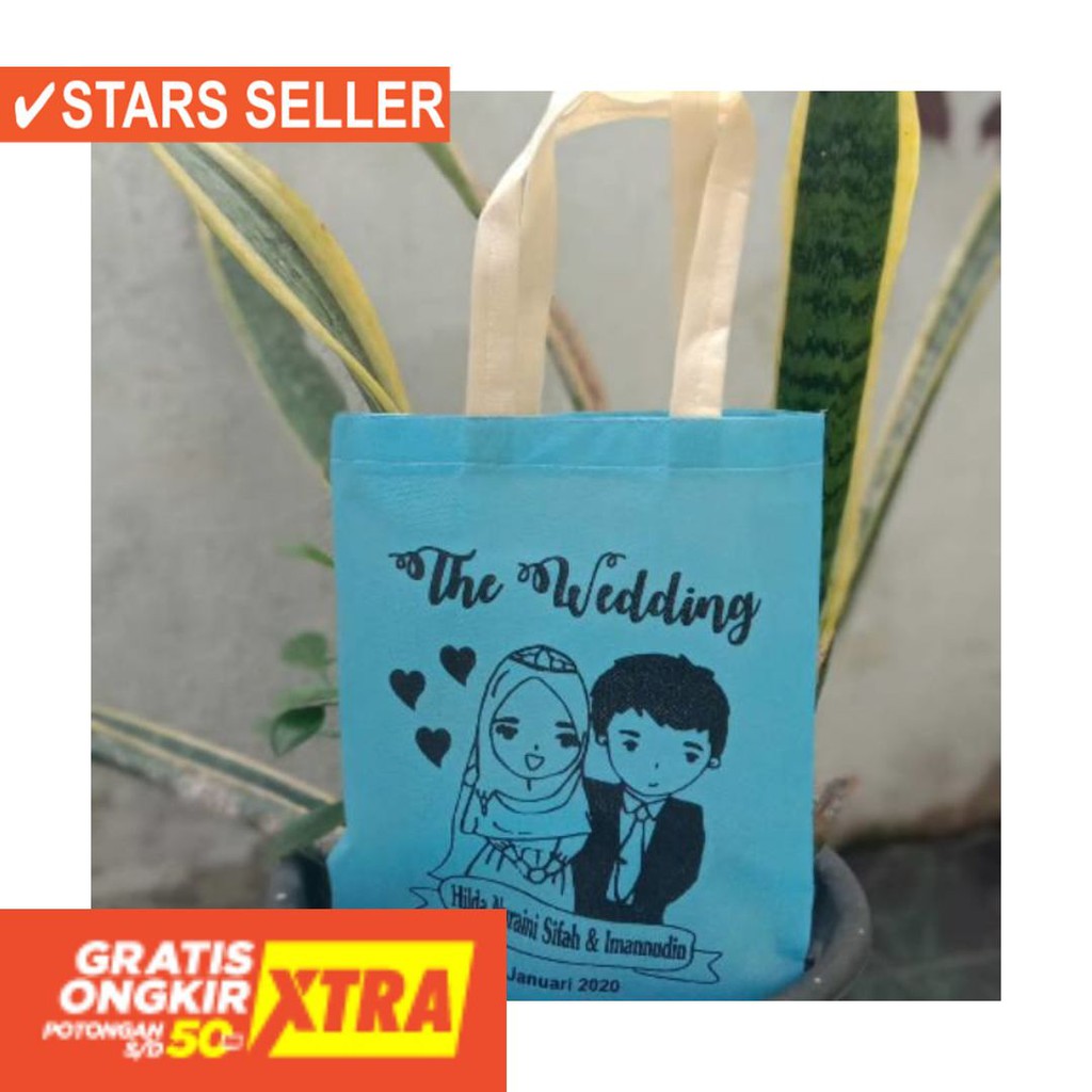 

✨ SOUVENIR MURAH / Ukuran 20x25cm GRATIS SABLON tas souvenir/tas wedding/tas spunbond/tas