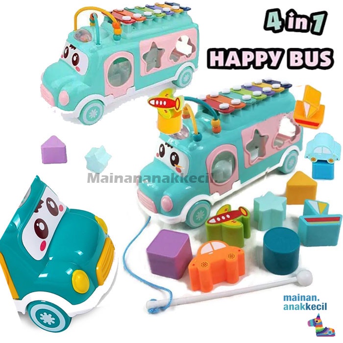 MAINAN ANAK EDUKASI HAPPY BUS INSTRUMEN MUSIK DAN PUZZLE