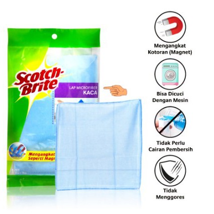 3M Scotch Brite Lap Kaca Microfiber / Glass Cloth Microfiber ID 81