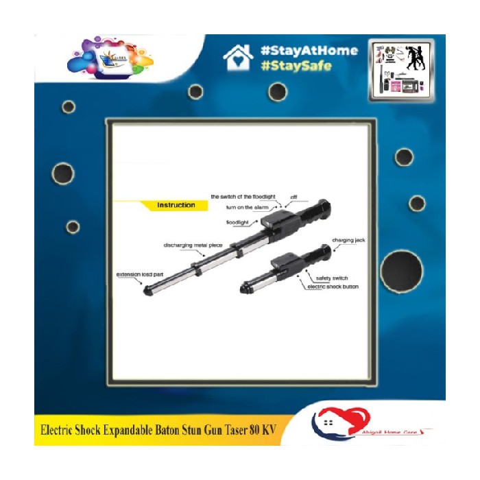 Stun Jual Diskon 80 Electric Baton KV Gun Shock Taser Expandable