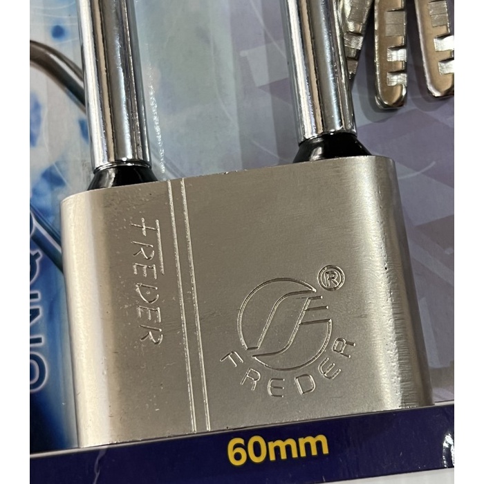 Gembok Besi Unique Padlock Chrome FREDER 60 MM Leher Pendek / Panjang