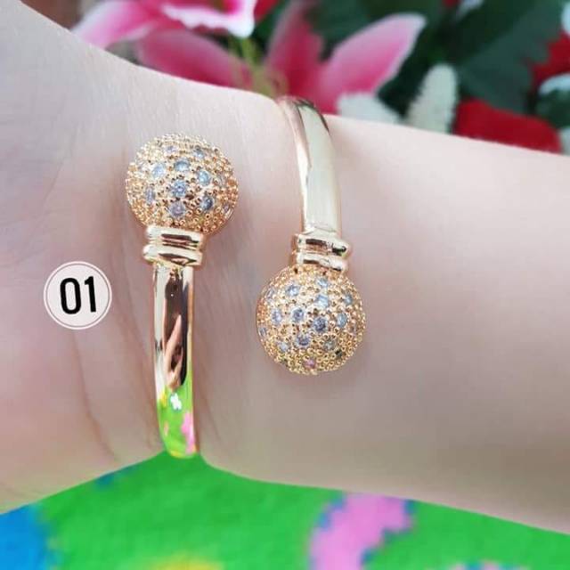 COD Perhiasan Gelang xuping Bola Permata N0045