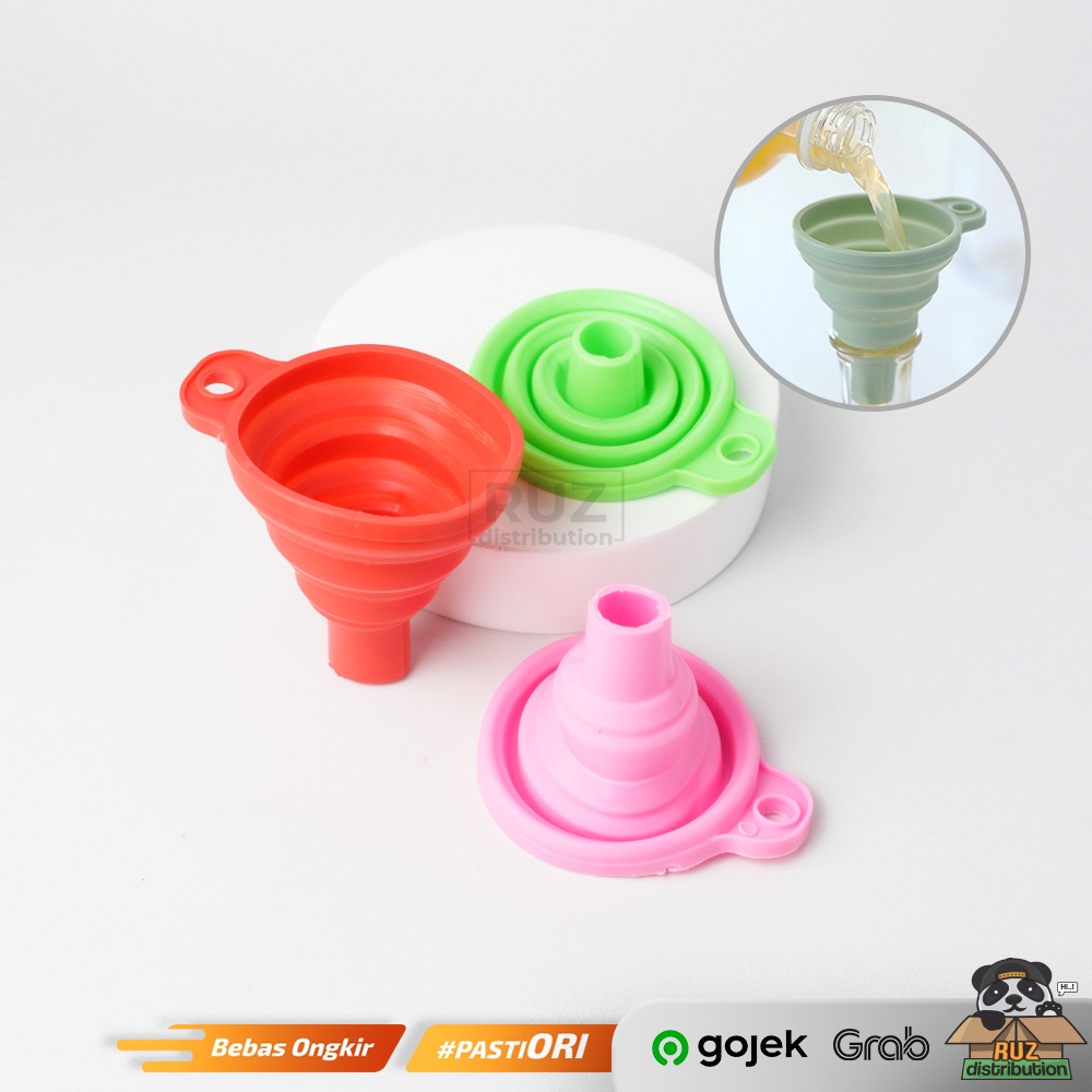 Corong Silikon Portable - Corong Minyak Silicone Lipat