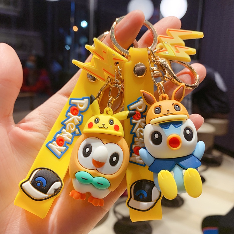 Takara TOMY Gantungan Kunci Boneka Pokemon Go Karakter Pikachu Psyduck Eevee Untuk Hadiah Anak / Dewasa