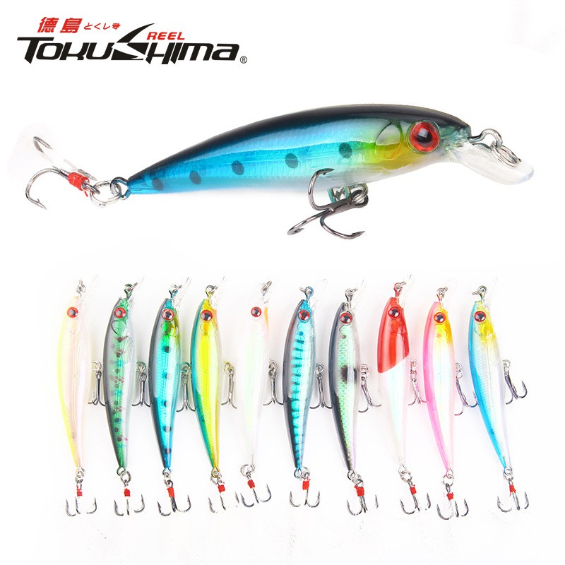 Sinking Minnow CrankSet Umpan Ikan Umpan Mancing CrankBait Kail Pancing Umpan Pancing Buatan Alat Pancing Umpan Mancing Umpan Pancing 7g/9cm Alat Pancing Murah relix nusantara Plastic Bait