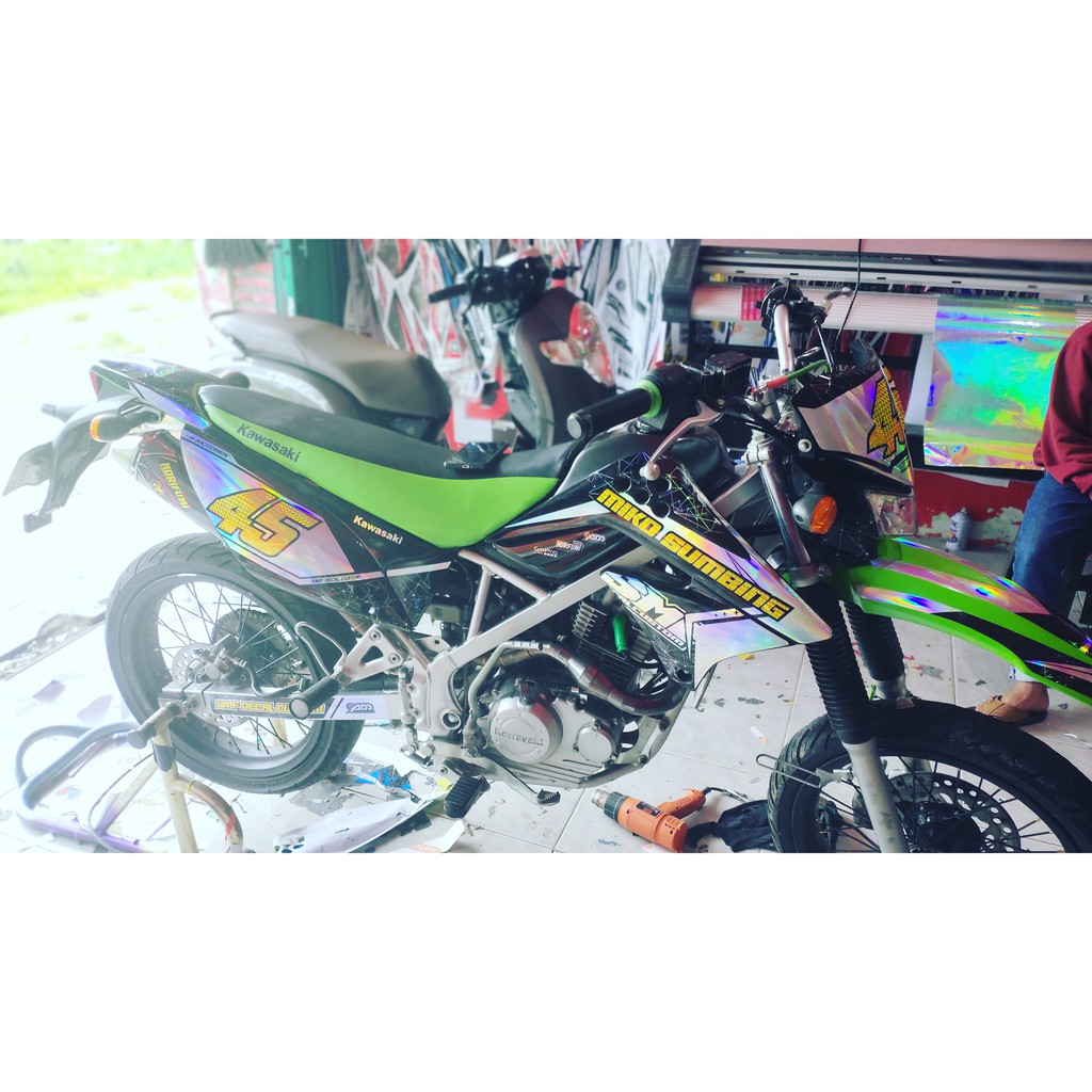 decal klx OLD keren decal klx OLD simpel decal klx OLD gold decal klx supermoto