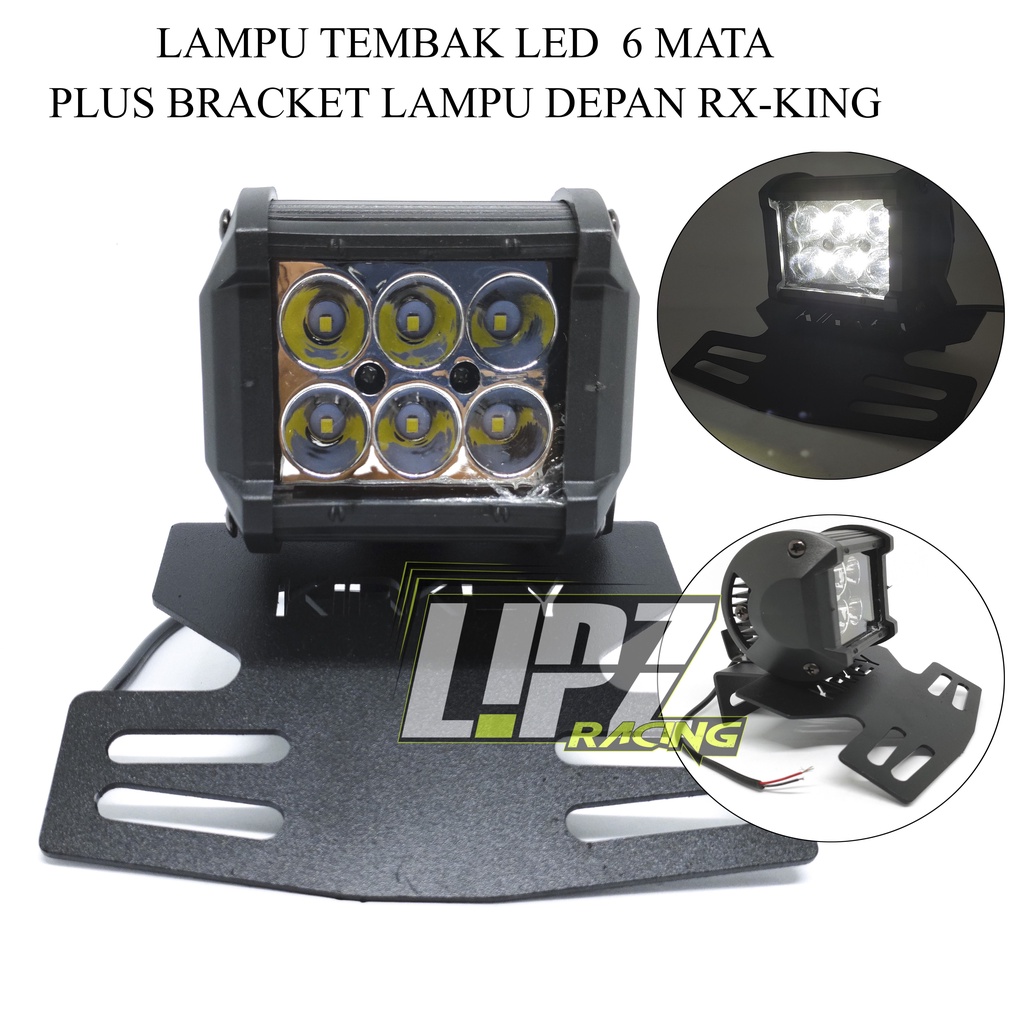 LAMPU HEADLIGHT LAMPU DEPAN LED RX-KING / RX-SPESIAL LED 6 MATA PEARL CAHAYA PUTIH + BRACKET DUDUKAN LAMPU DEPAN