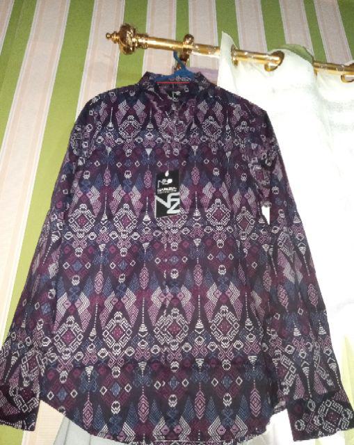 Kemeja Batik Pria Lengan Panjang Dan Pendek Purple Songket Batik Motif Murah 6500