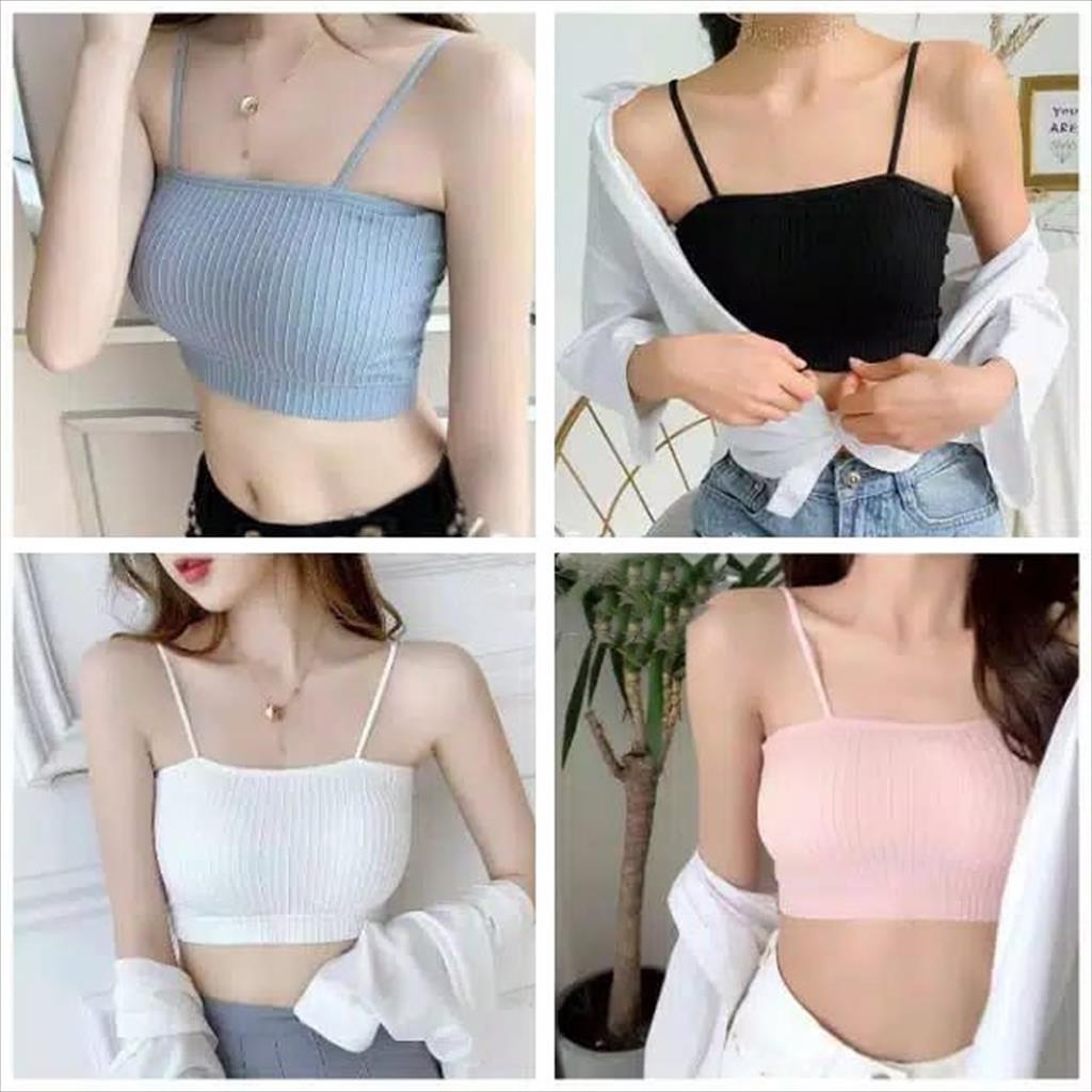 YA 862 - Tanktop Yukensi Kutung Tali Kecil Kemben Rib Dalaman Wanita Remaja Ribbed Tank top