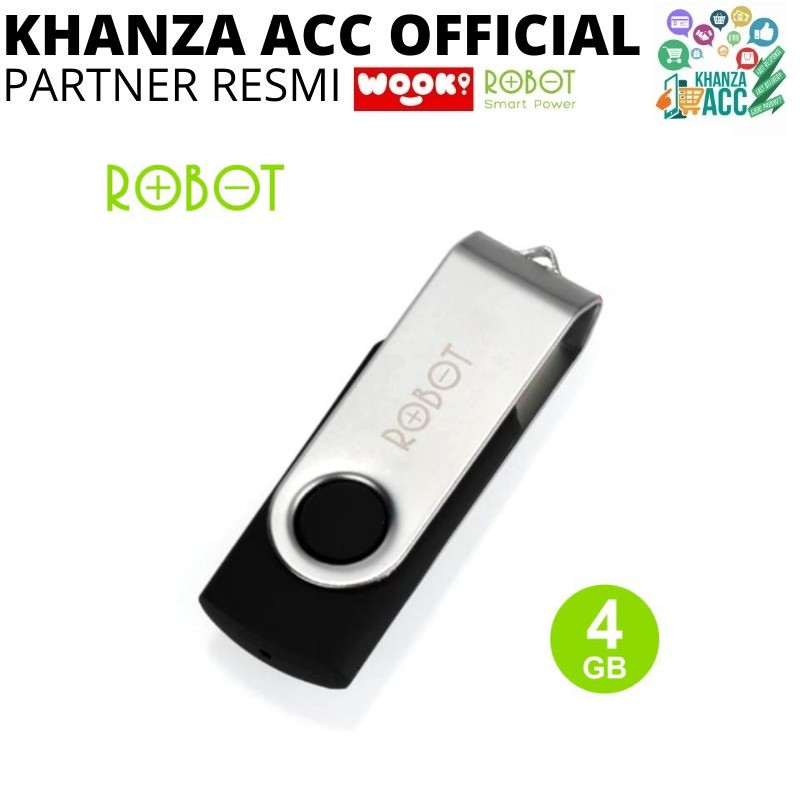 KHANZAACC Flashdisk ROBOT 4GB RF104 Rotatable U-disks USB 2.0