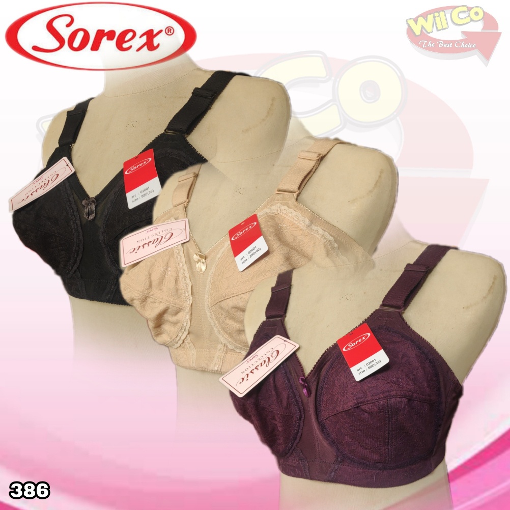 K386 - BRA/BH WANITA CLASSIC SOREX CUP C SIZE 36 - 46  TIGA PENGAIT