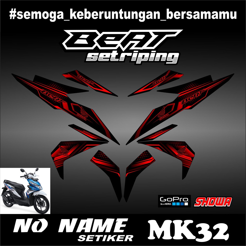 Striping stiker setiker Motor Beat esp (mk32) 2016 2017 2018 2019 / Fi New Esp Iss Variasi Honda