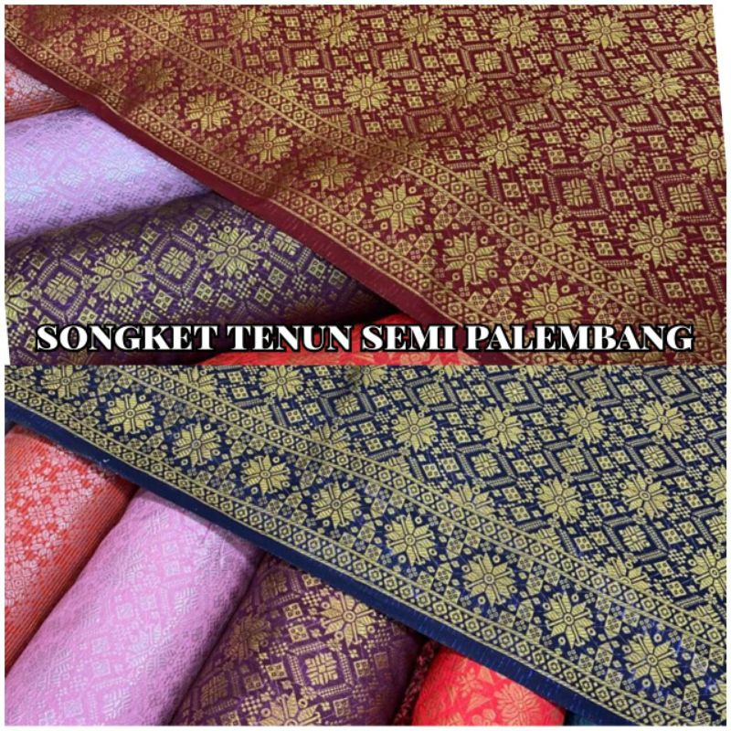 SONGKET TENUN SEMI PALEMBANG/ songket palembang termurah/ songket meteran