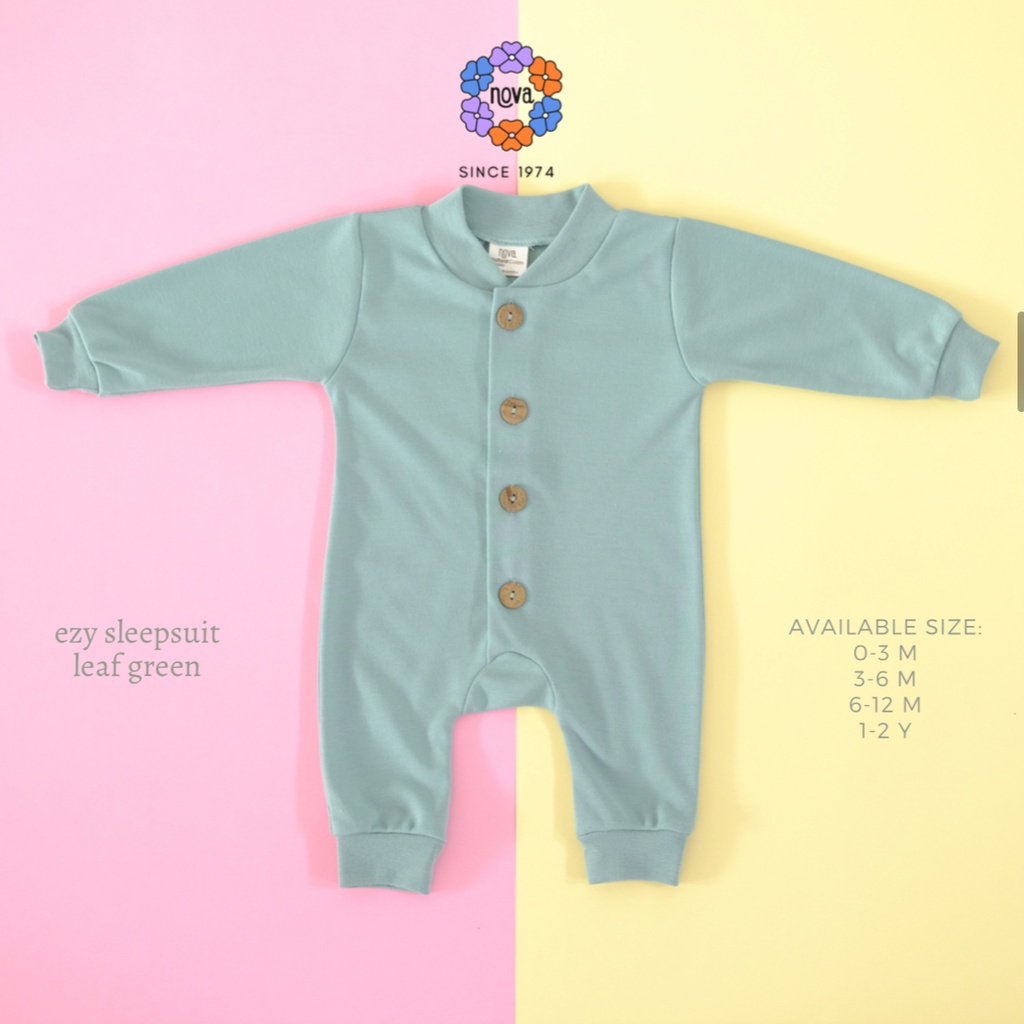 Nova Ezy Sleepsuit Polos - Jumpsuit Bayi dan Anak Jumper Panjang Unisex SNI