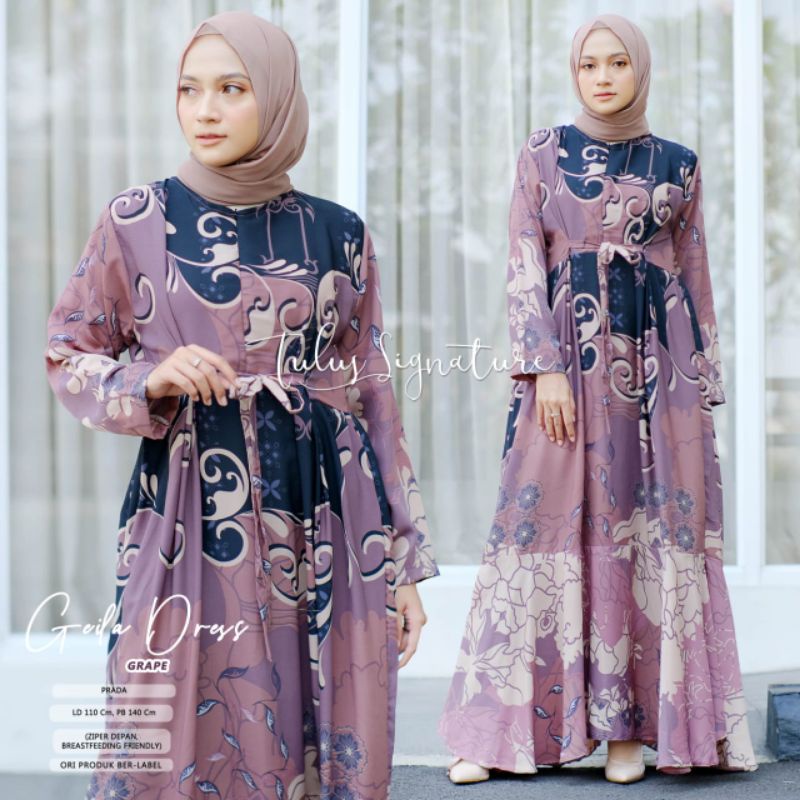 GEILA DRESS BY TULUS SIGNATURE (DRESS MOTIF) Dress muslimah