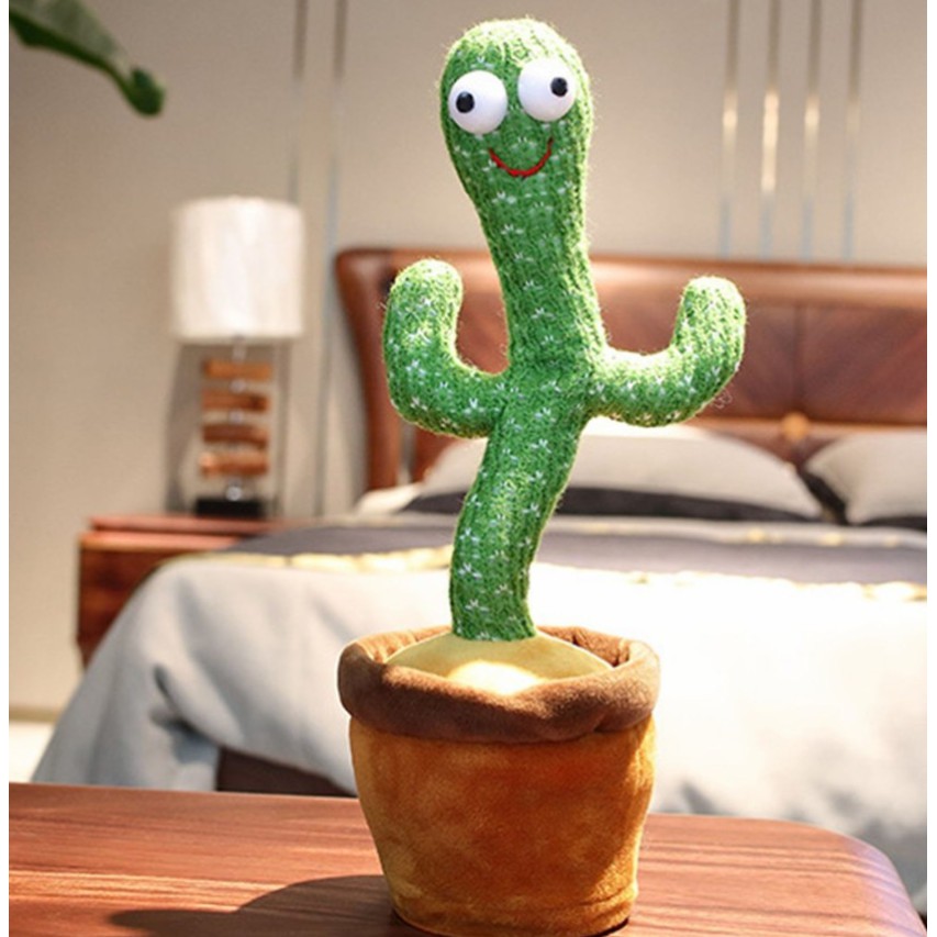 Boneka Kaktus Bicara Menari Lampu LED Musik / Dancing Cactus Toy