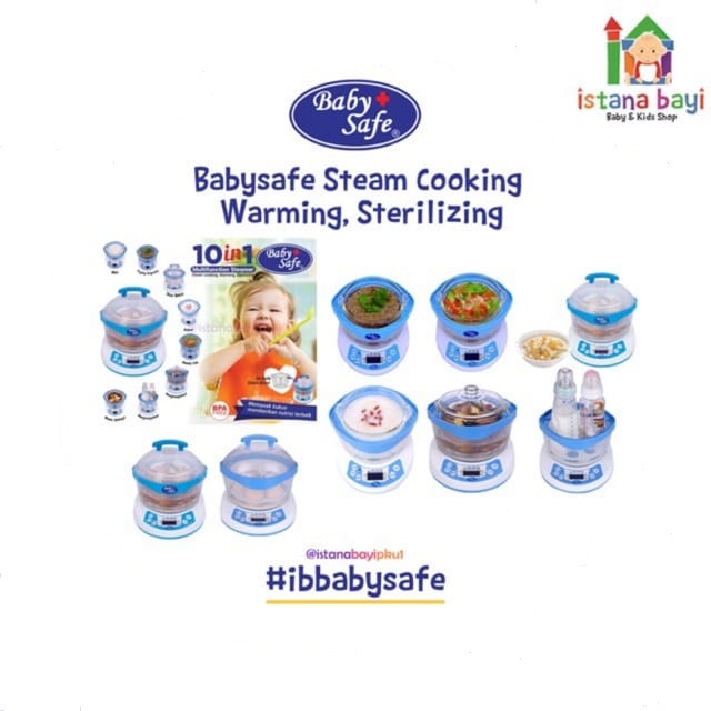 Baby Safe 10 in 1 Multifunction Steamer/food processor/peralatan Mpasi/Alat masak Mpasi LB005