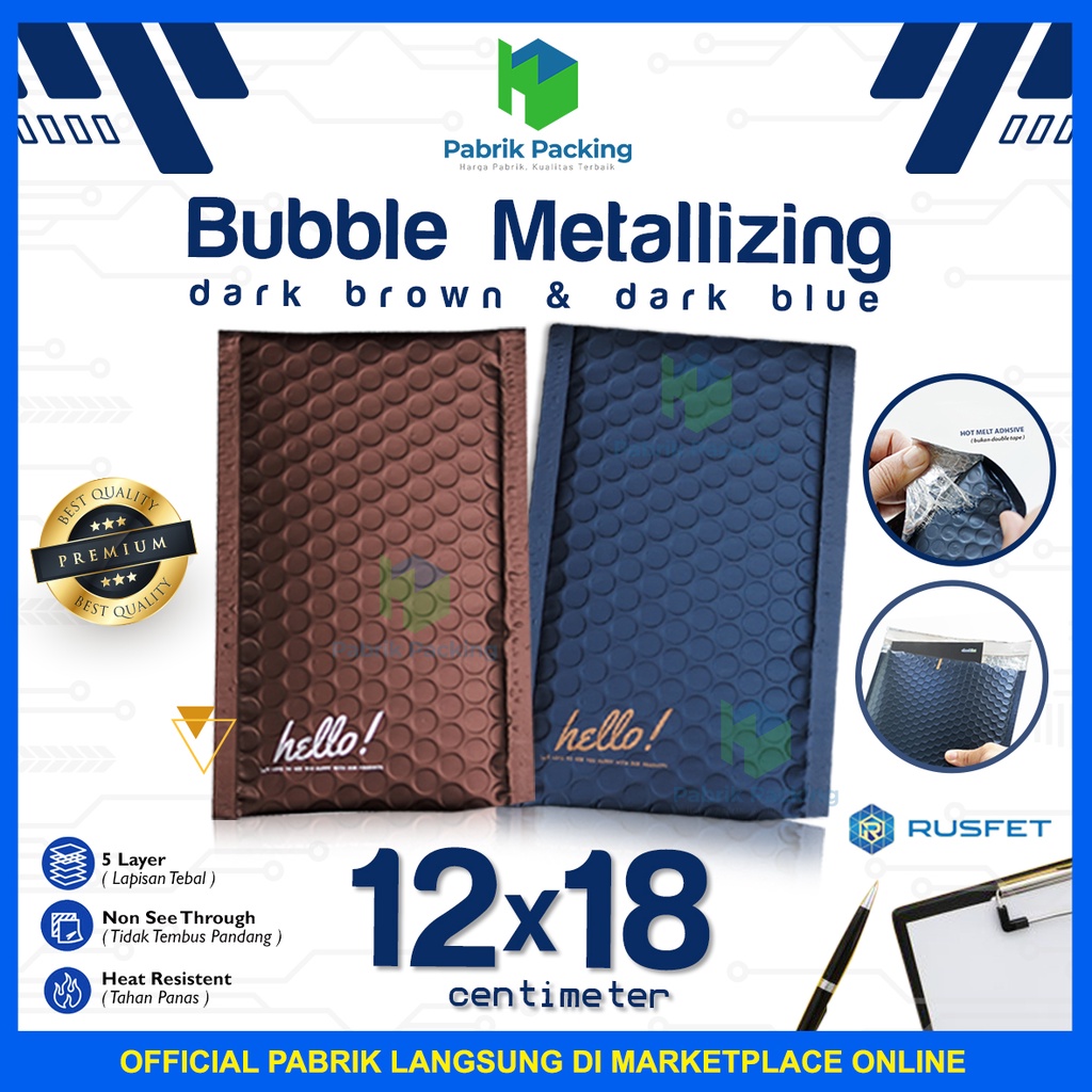 

Amplop Bubble Rusfet Metalizing Premium Ukuran 12x18cm Termurah