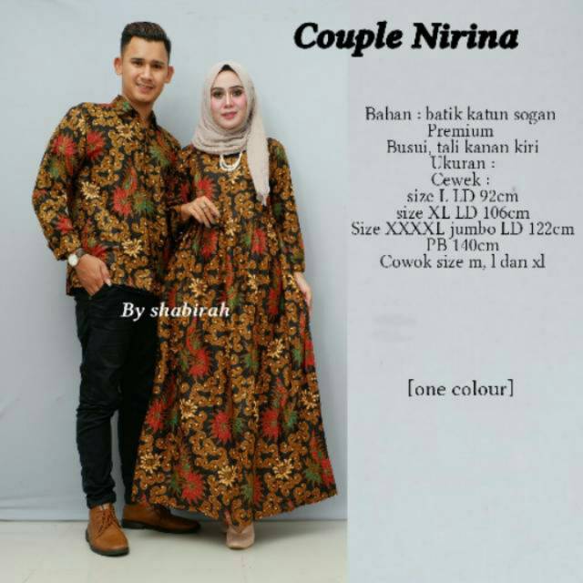 COUPLE NIRINA COUPLE BATIK ULIR PANJANG SARIMBIT BATIK MURAH BAJU KONDANGAN BATIK HIJAB COUPLE