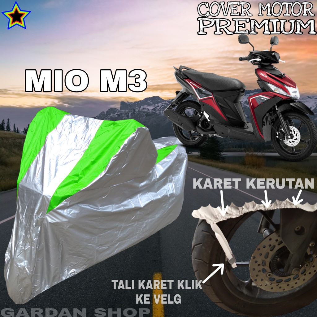 Sarung Motor MIO M3 Silver HIJAU Body Cover Penutup Pelindung Motor Mio PREMIUM