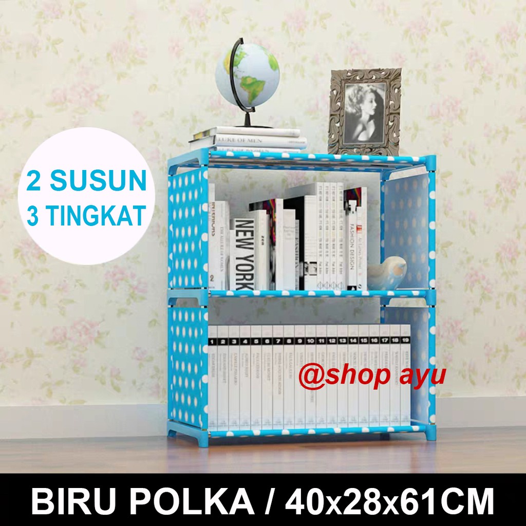 -2 susun biru polka
