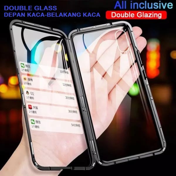 DOUBLE GLASS MAGNETIC CASE For iphone 9H tempered