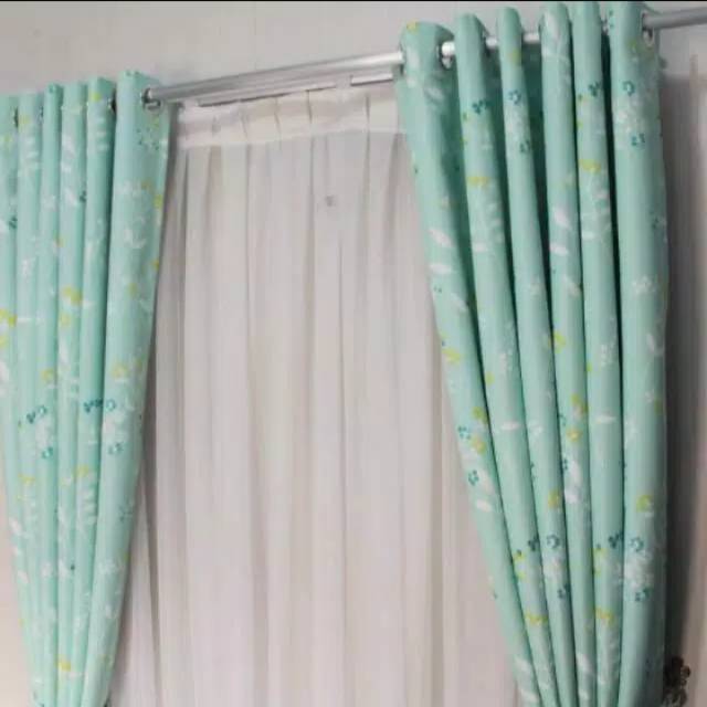 Paket komlit  tinggal pasang , gorden batang gorden,untuk motip dan jenis kain tinggal pilih yang ad