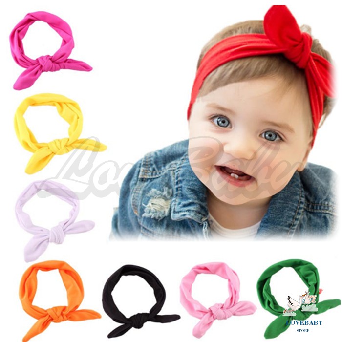 [1KG 120PCS] LBS Bandana Pita Polos Kelinci Bando Bandana Headband Anak Bayi