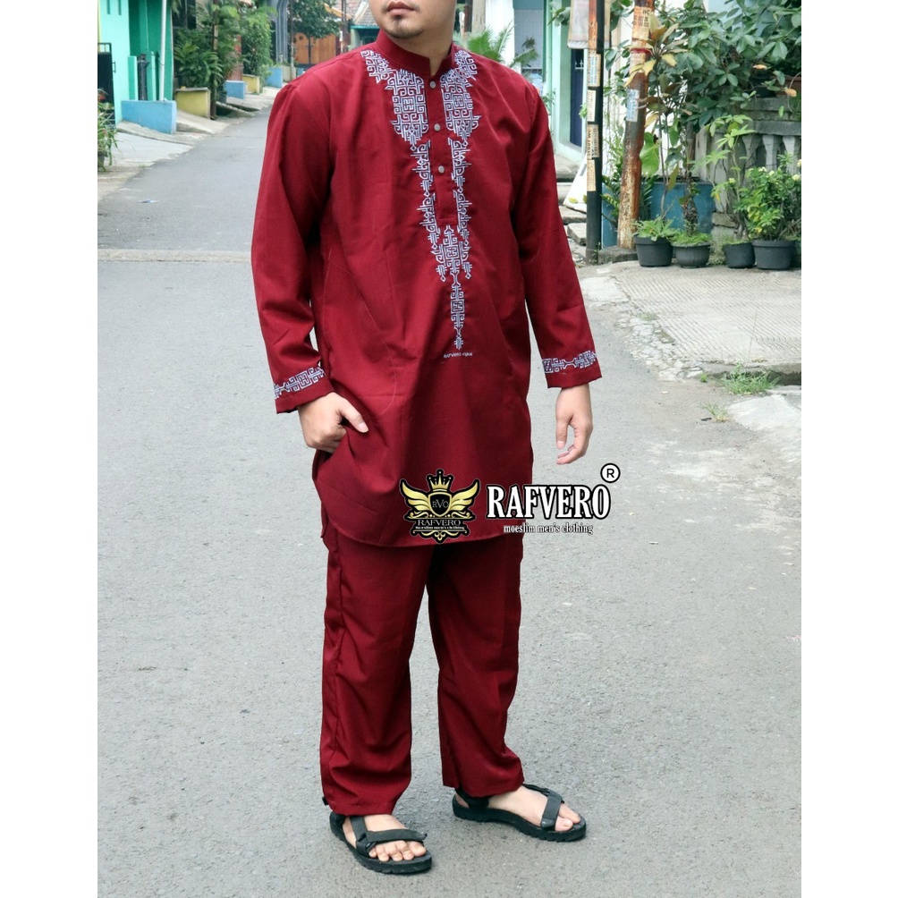 KOKO GAMIS SETELAN PRIA DEWASA BAJU PAKISTAN STELAN MODERN/SETELAN KOKO BORDIR AL MASHKA ORIGINAL