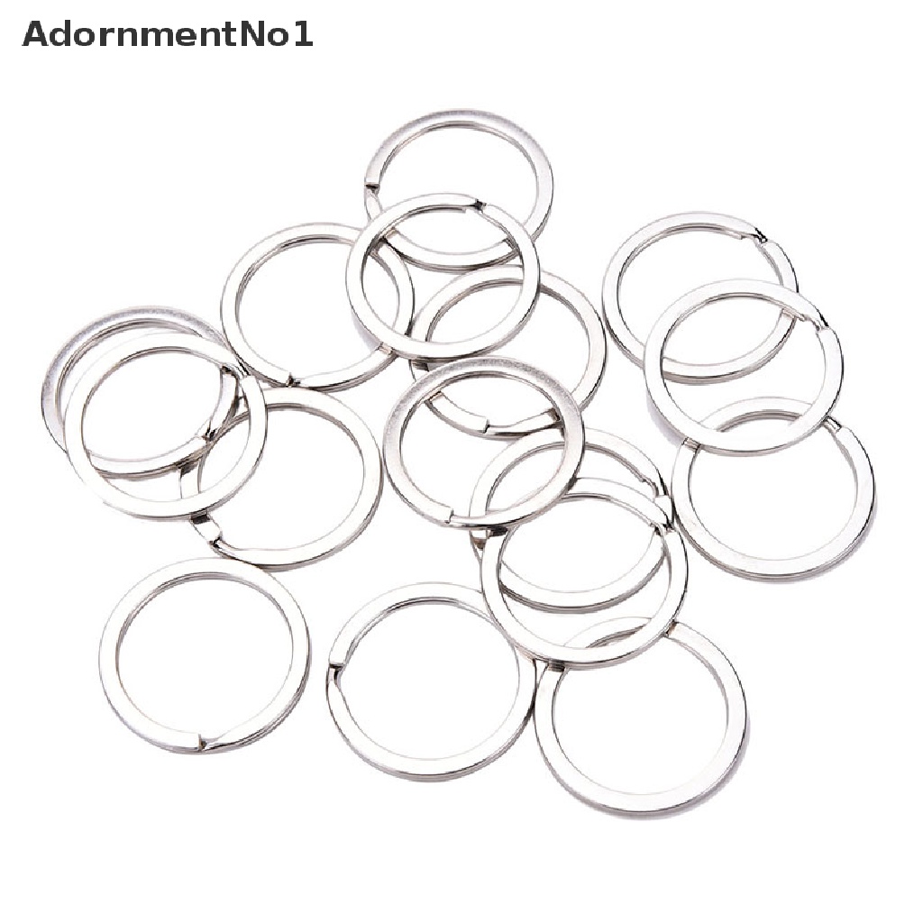 (AdornmentNo1) 100pcs / Set Gantungan Kunci Bentuk Lingkaran Bahan Stainless Steel 2 Ukuran