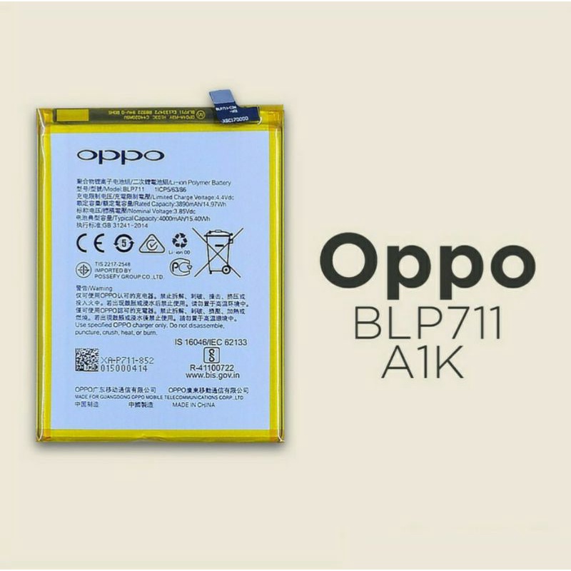 baterai batre battery oppo A1K BLP711 original