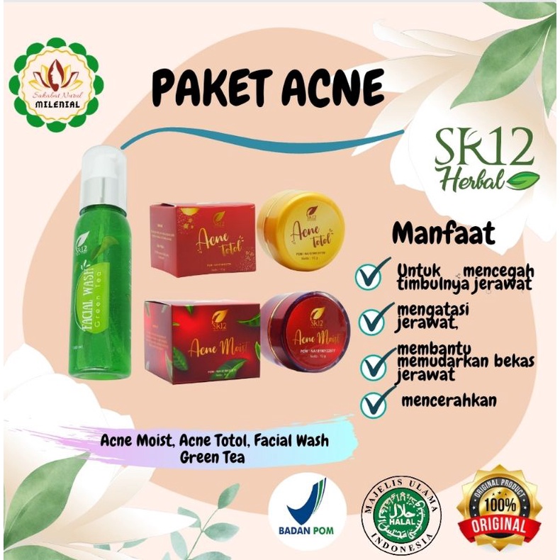 SR12 PAKET HEMAT ACNE / PAKET PENGHILANG JERAWAT / MENCERAHKAN &