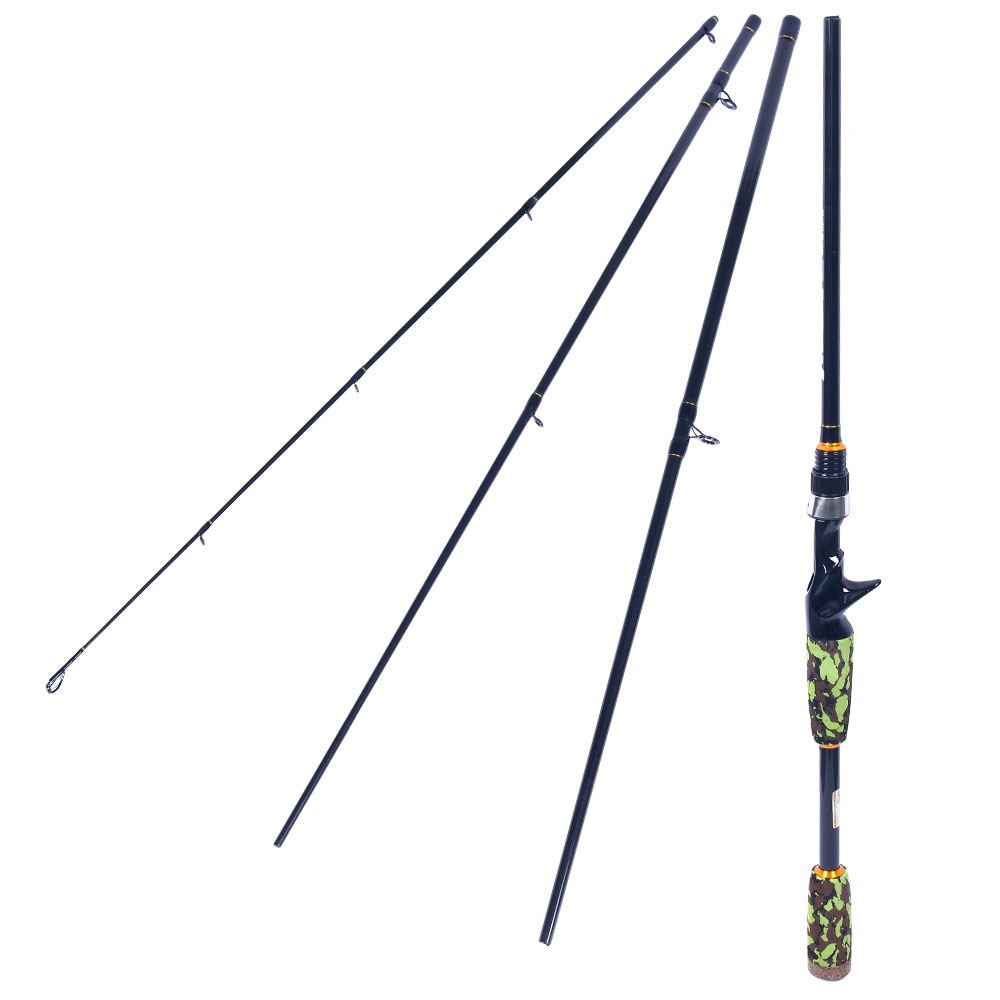 HENGJIA 2.1M 2.4M Carbon Fishing Rod 4 Section Spinnig Baitcasting Rod Joran Pancing