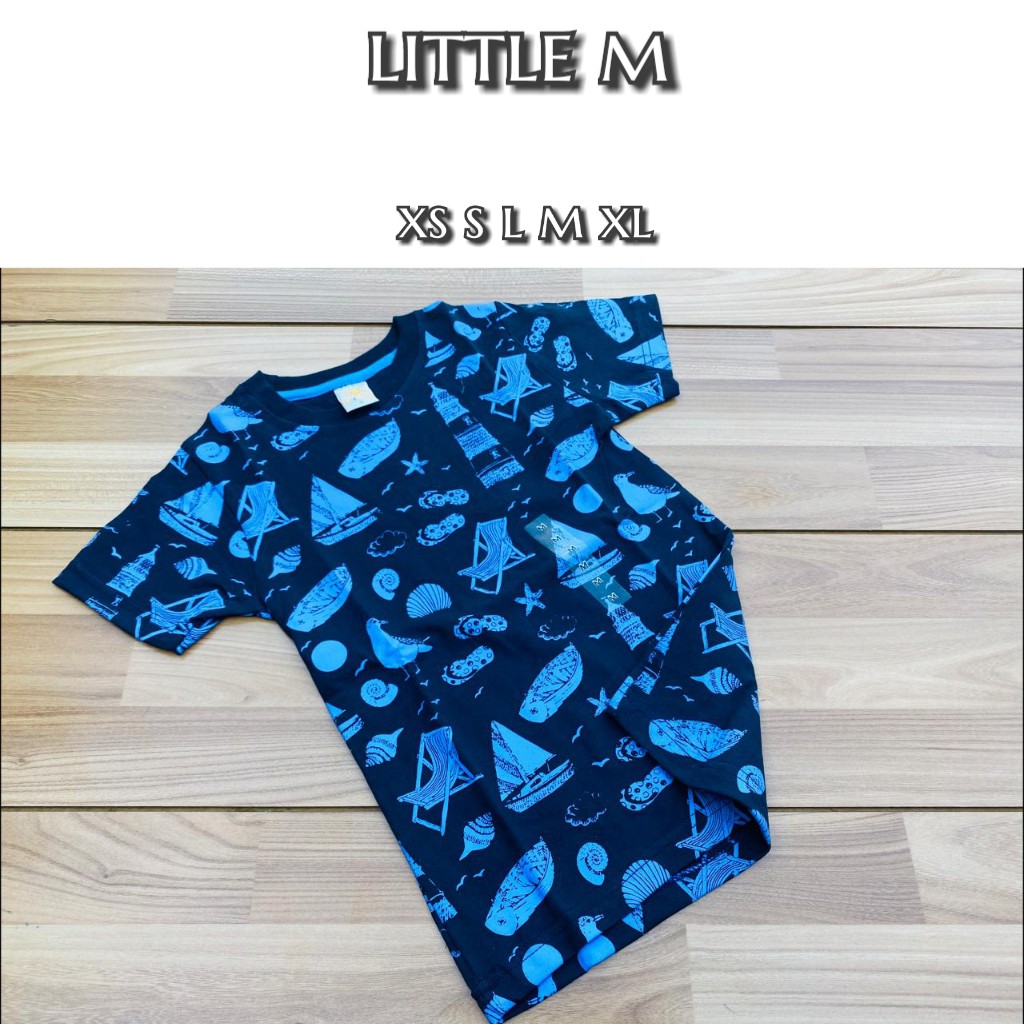 kaos little m navy31