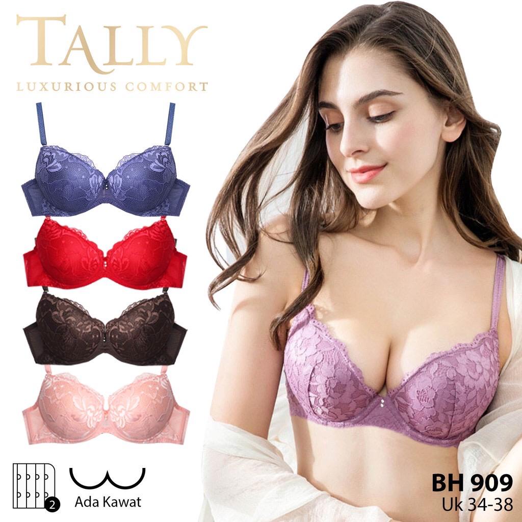 BH TALLY 909 ORIGINAL BUSA TEBAL KAWAT PUSH UP BRUKAT | BRA PUSH UP TALLY 909 BRUKAT - ALLY BRA BH 909 I CUP B | BUSA TEBAL / PUSH UP BRA I ADA KAWAT I SIZE 34-38TALLY Bra Kawat Bahan Brokat Busa Tebal Cup B Kait 2 Push Up BH 909 - Bh busa tebal Bh pushUP