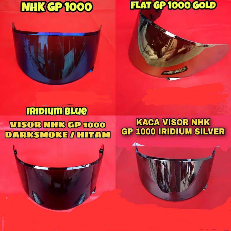 Flat visor NHK Gp1000 / NHK gp1000 PNP NHK GP Tech iridium silver iridium blue / kaca helm nhk