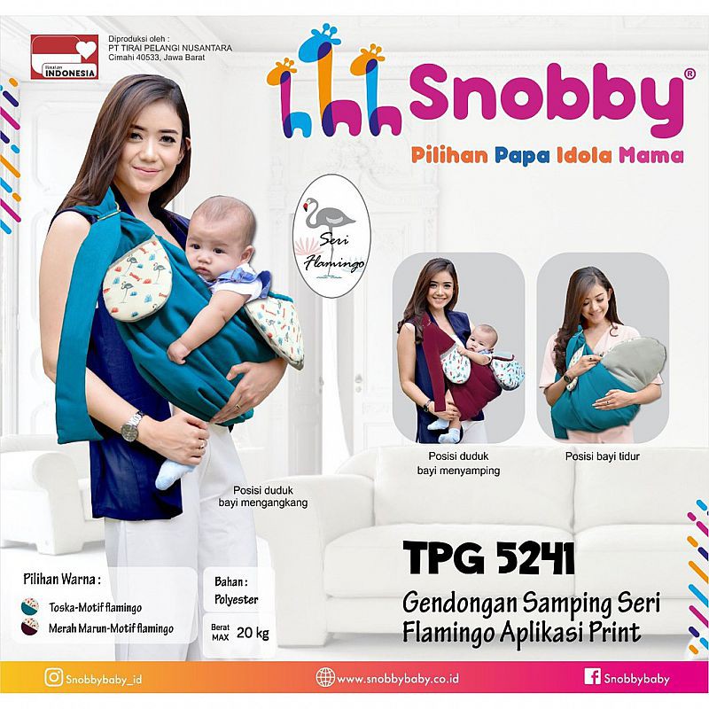 Gendongan Samping Bayi Snobby Flamingo Series TPT 5241, Twiza series, Mayka series