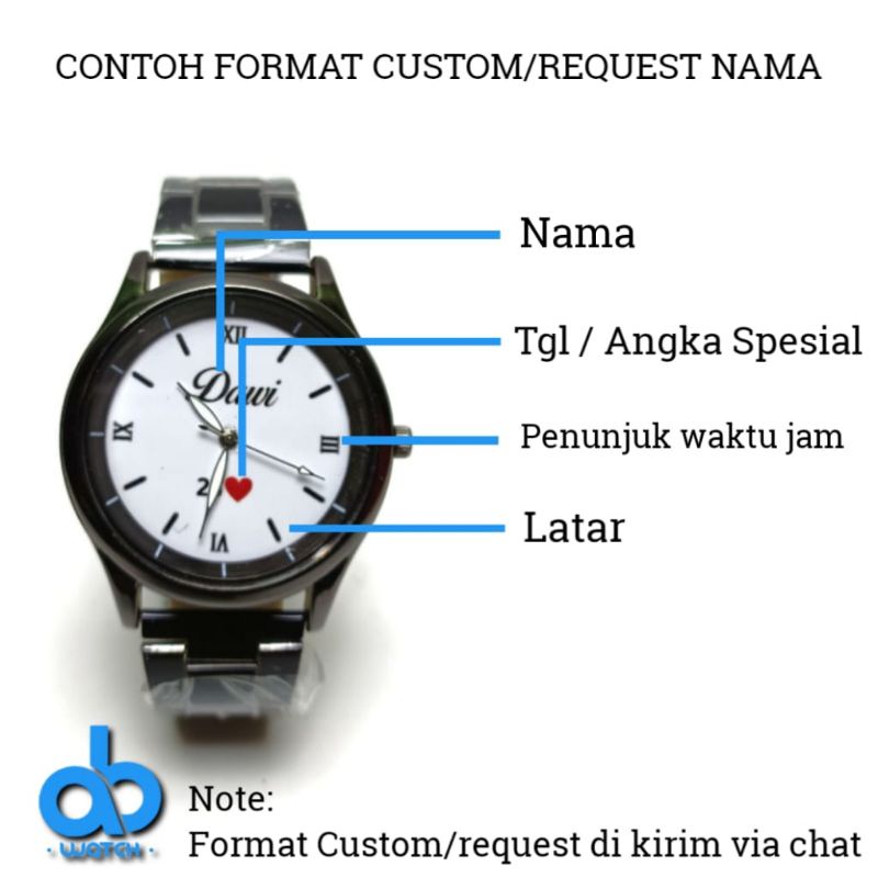 Jam Tangan Couple Custom Desain Foto Pasangan | Bisa Request Desain Bonus BOX dan BATRAI CADANGAN