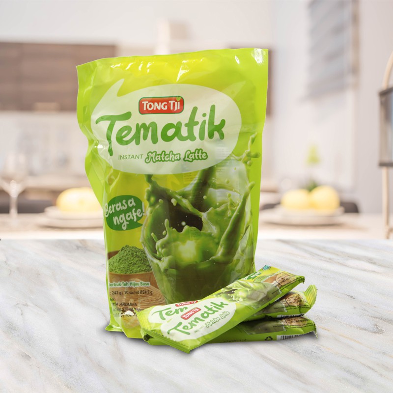 Tong Tji Tematik Matcha Latte  Pouch 10s