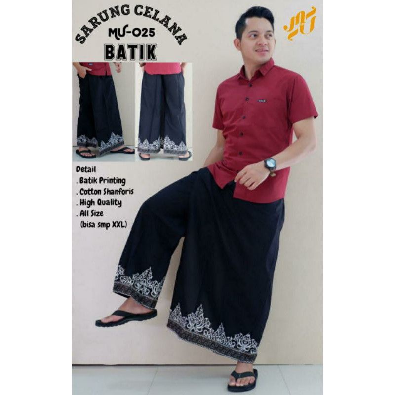 CELANA SARUNG DEWASA HITAM POLOS MAHDA | CELANA SARUNG POLOS TUMPAL WAYANG | SARUNG CELANA BATIK DEW