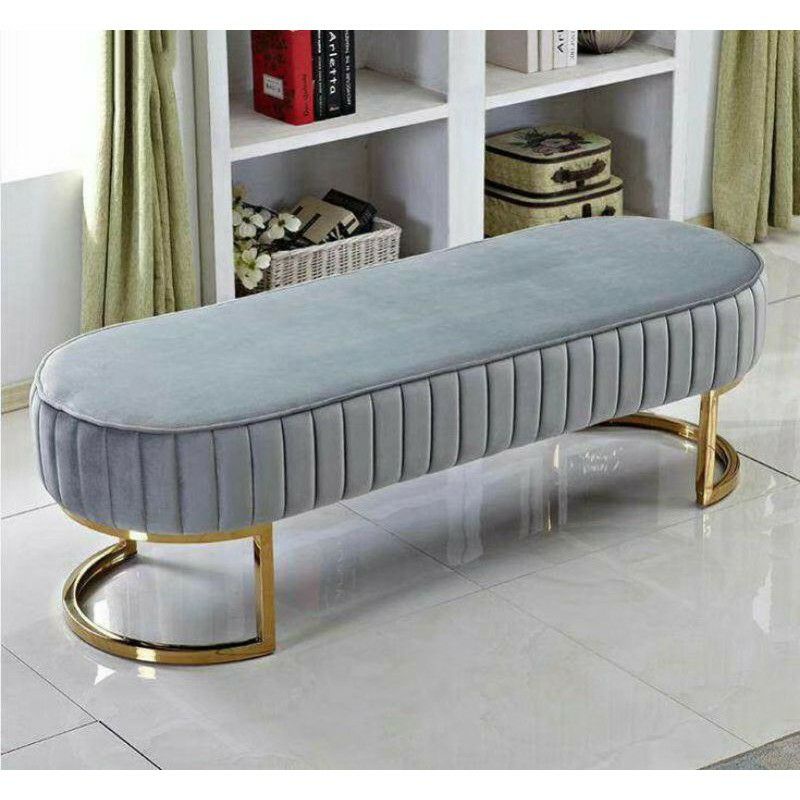 KURSI PANJANG (BENCH STOOL OTTOMAN KAKI STAINLESS) MURAH MERIAH/INVOICE