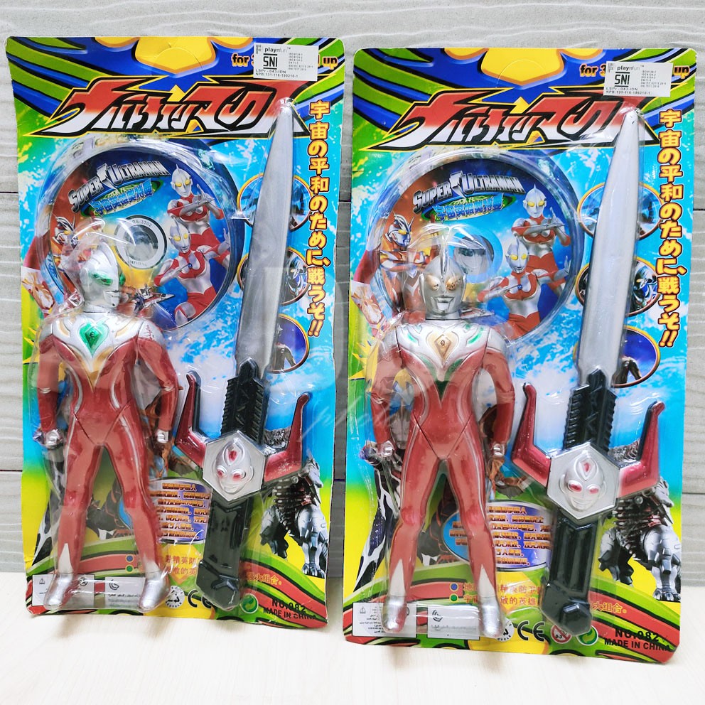 Pedang Super Ultraman &amp; Action Figure Mainan Robot Legend Hero