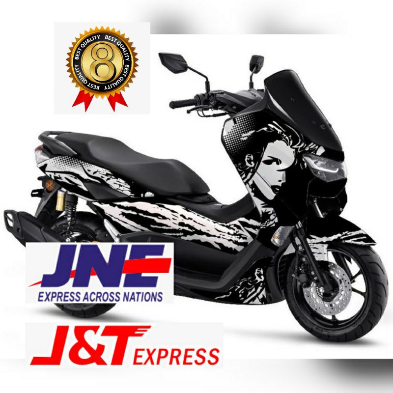 Decal NMAX Variasi Kabuki Motif putih hitam
