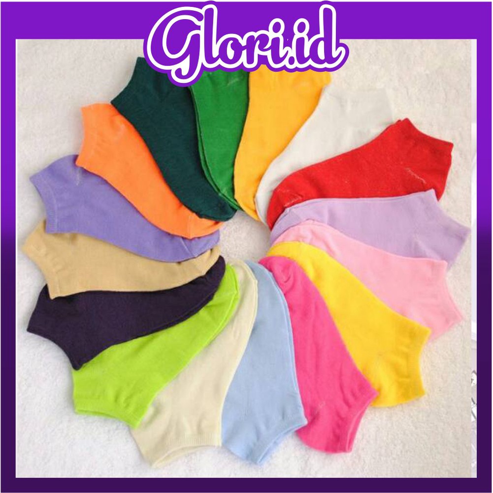 GLORI.ID R568 KAOS KAKI MATA KAKI WARNA/Kaos kaki polos pendek