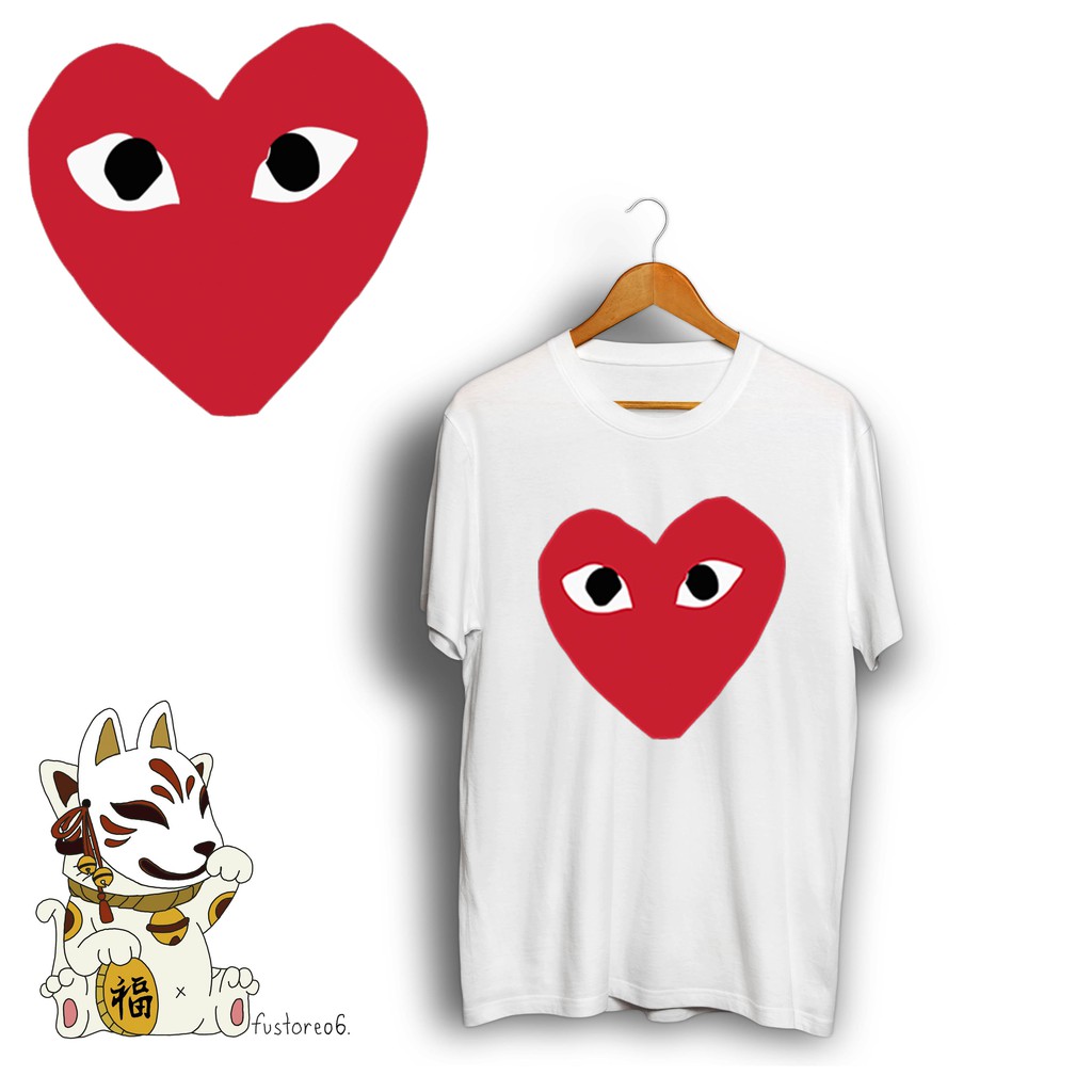 Baju Kaos CDG 01A Play Hati Love Hypebeast ALLSIZE OVERSIZE ANAK Premium Cotton Combed