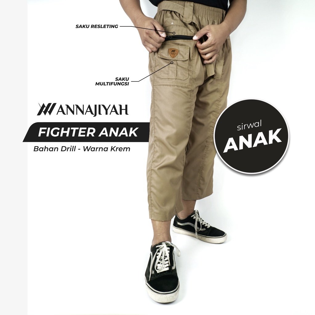 Celana Sirwal Anak BOXER FIGHTER Annajiyah Outdoor Cargo