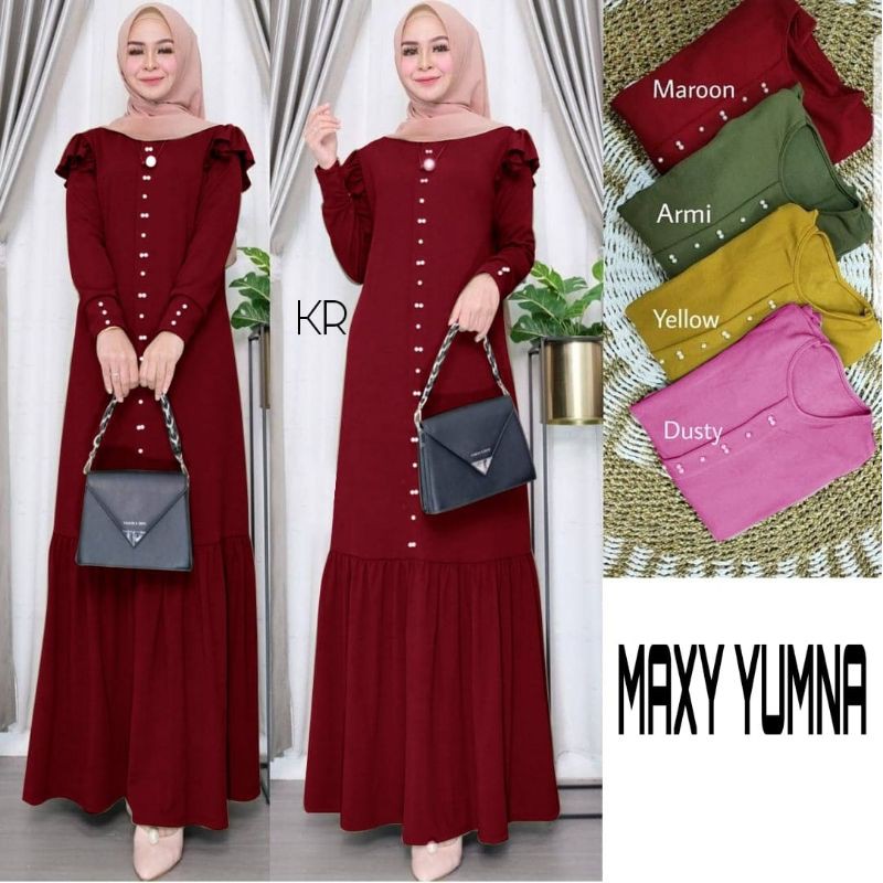 MAXY YUMNA DUYUNG MUTIARA, MOSCREPE, GAMIS, HIJAB, MUSLIM, DRESS