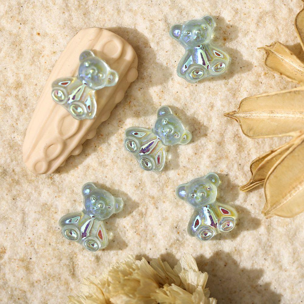 Agustinina Kartun Dekorasi Nail Art Hewan Korea Resin DIY Perhiasan Kuku