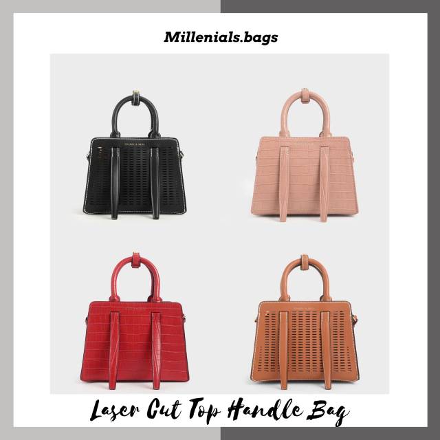 Cnk laser cut top handle bag